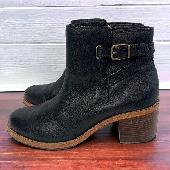 Clarks Women's Clarkdale Jax Ankle Boot Black Leather Size 10 Like New - Picture 4 of 12